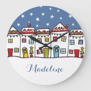 Scène de neige personnalisée Horloge murale