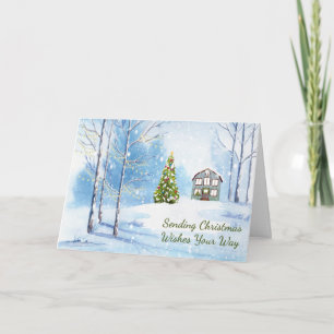 Scène de Noël avec la carte Maison & Woods