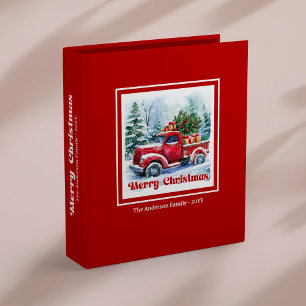 Scène de Noël de camion rouge cosy classeur de vac