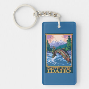 Scène de pêche de mouche - rivière de Payette,