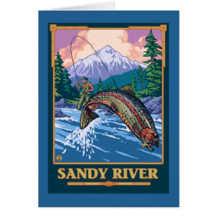 Scène de pêche de mouche - rivière de Sandy,