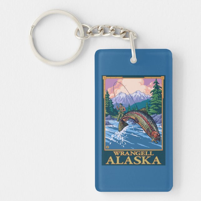 Scène de pêche de mouche - Wrangell, Alaska (Devant)