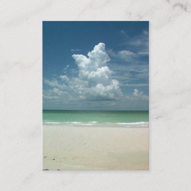 "scène de plage de carte de visite " (Devant)