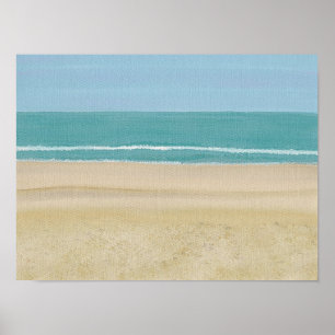 Scène de plage de sable océanique sur affiches