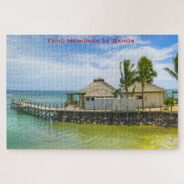 Scène de plage des Samoa américaines. Puzzle (Horizontal)