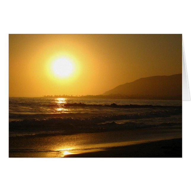 Scène de plage du coucher de soleil jaune (Devant horizontal)