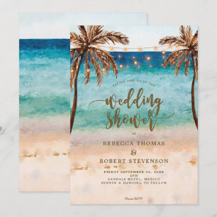 scène de plage tropicale invitation wedding shower