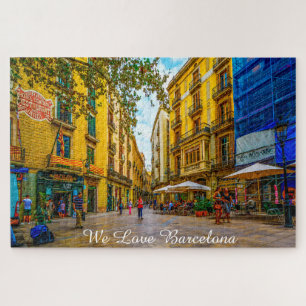 Scène de rue à Barcelone. Puzzle