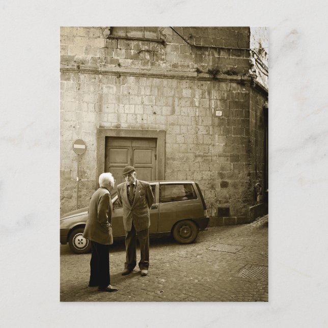 Scène de rue italienne à sépia carte postale (Devant)