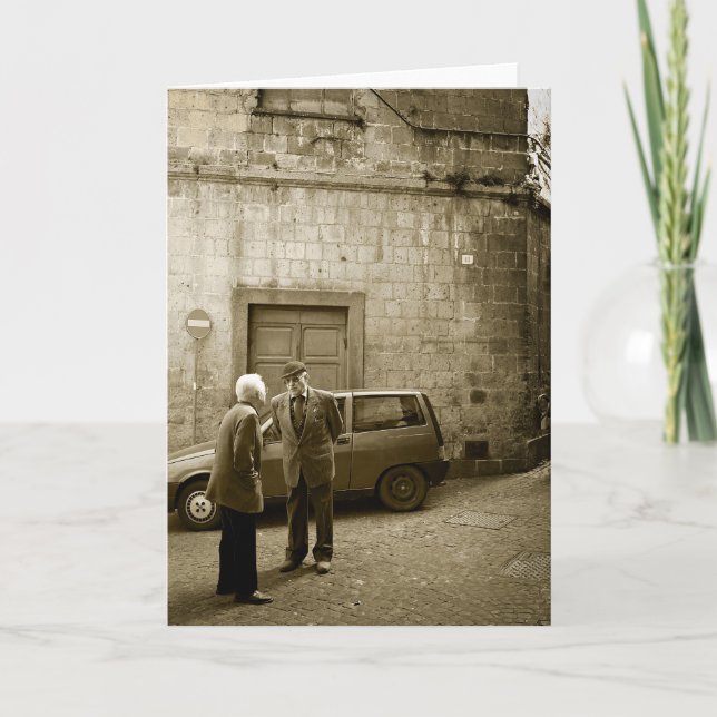 Scène de rue italienne dans sépia carte de voeux (Devant)
