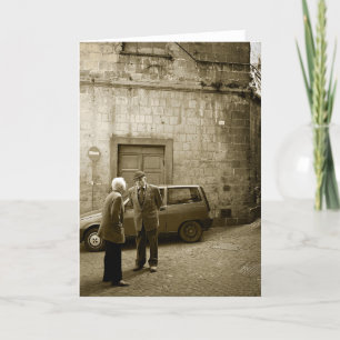 Scène de rue italienne dans sépia carte de voeux