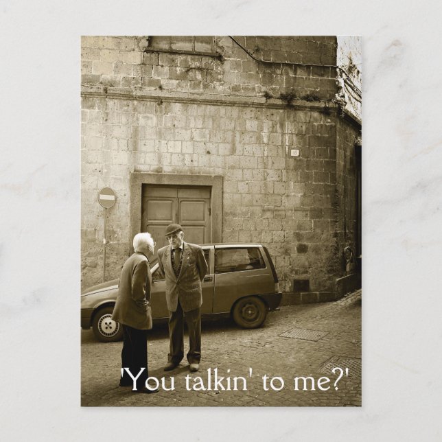 Scène de rue italienne dans sépia carte postale te (Devant)
