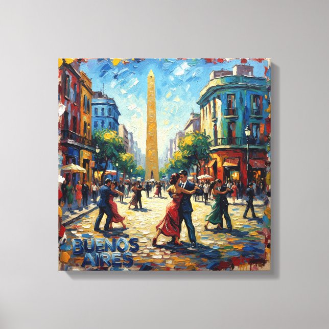 Scène de rue tango de Buenos Aires sur toile tendu (Recto)
