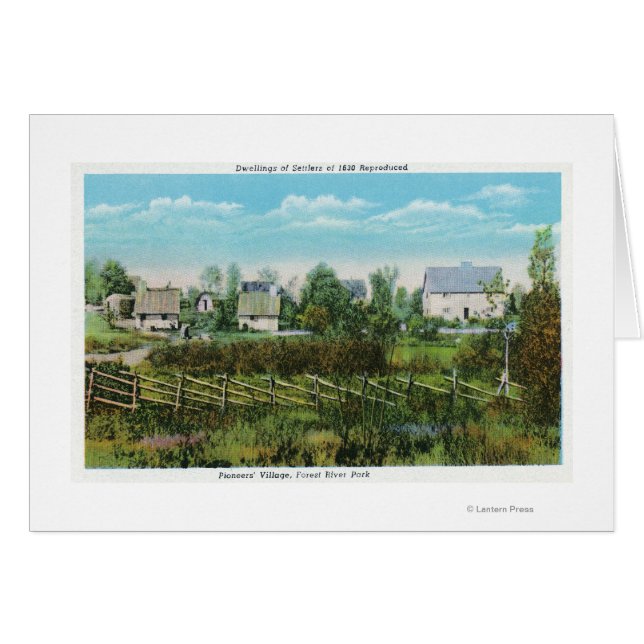 Scène de village des pionniers dans le parc de For (Devant horizontal)