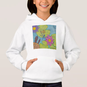 Scène d'étang (blanc) - Sweat à capuche de fille