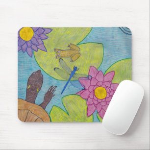 Scène d'étang (simple) - Tapis de souris