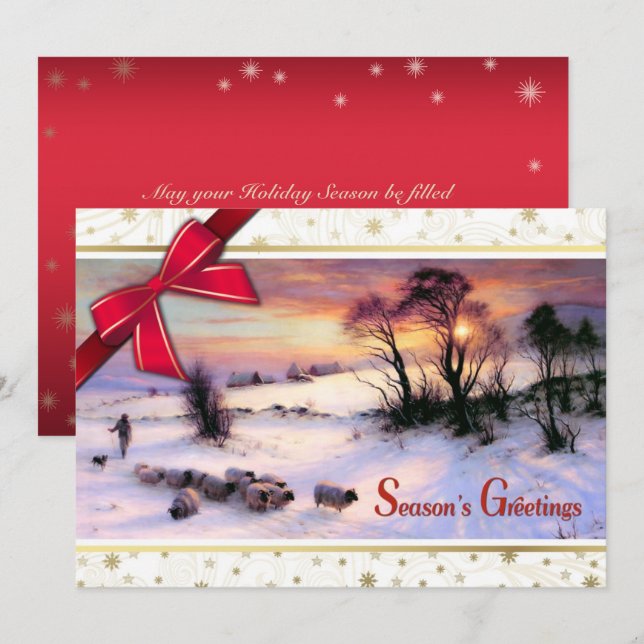 Scène d'hiver Beaux-Arts Personnalisés Cartes de N (Devant / Derrière)