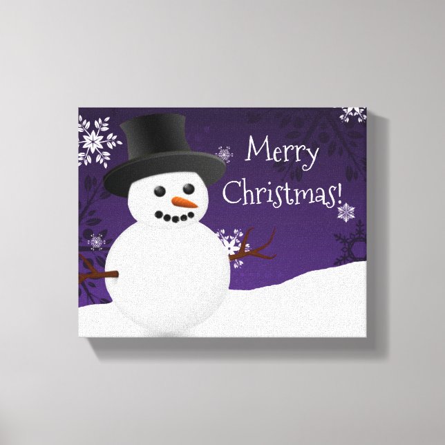 Scène d'hiver de Snowman violet toile de Noël Impr (Recto)