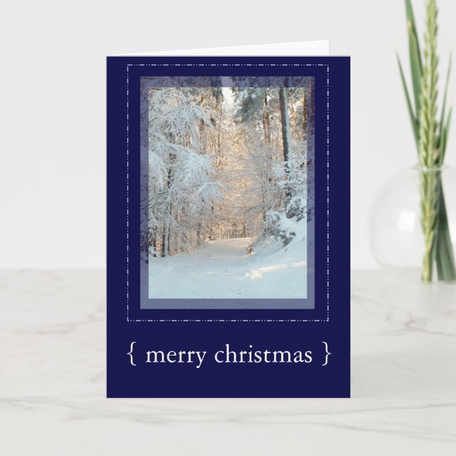 Scène d'hiver Elégante Joyeuse Carte de Noël 3 (Devant)