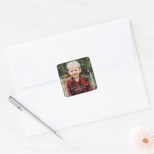 Scène d'hiver Sticker photo Noël (Enveloppe)