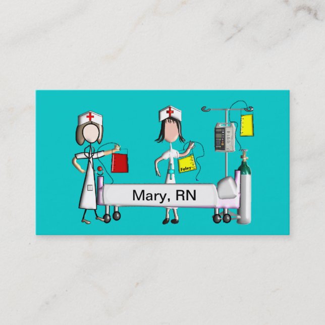 Scène d'hôpital de cartes de visite d'infirmière (Devant)