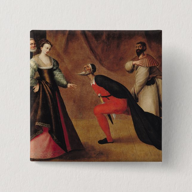 Scene from a Play 2 Inch Square Button (Front)