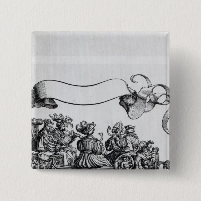 Scene from Maximilian's Triumphal Procession 2 Inch Square Button (Front)