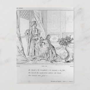 Scene from The Bride of Abydos by Lord Byron Postcard
