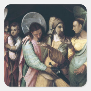 Scene from the Commedia dell'Arte, c.1765 Square Sticker