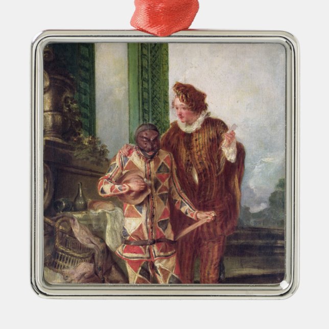 Scene from the Commedia dell'Arte Metal Ornament (Front)