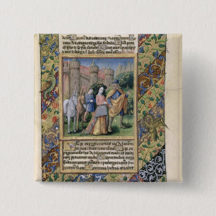 Scene from the 'Hours of Louis d'Orleans' 2 Inch Square Button