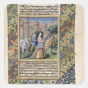 Scene from the 'Hours of Louis d'Orleans' Square Sticker