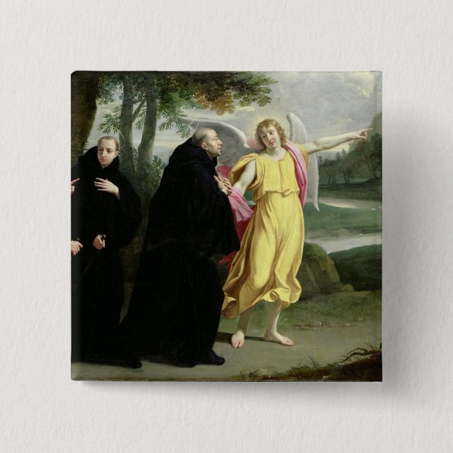 Scene from the Life of St. Benedict 2 Inch Square Button (Front)
