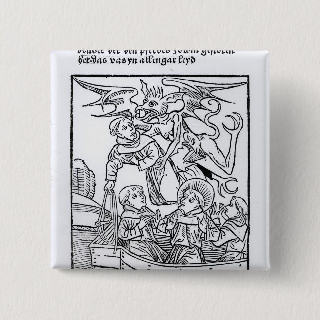 Scene from 'The Navigation of St. Brendan' 2 Inch Square Button (Front)