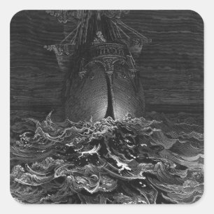 Scene from 'The Rime of the Ancient Mariner' 2 Square Sticker