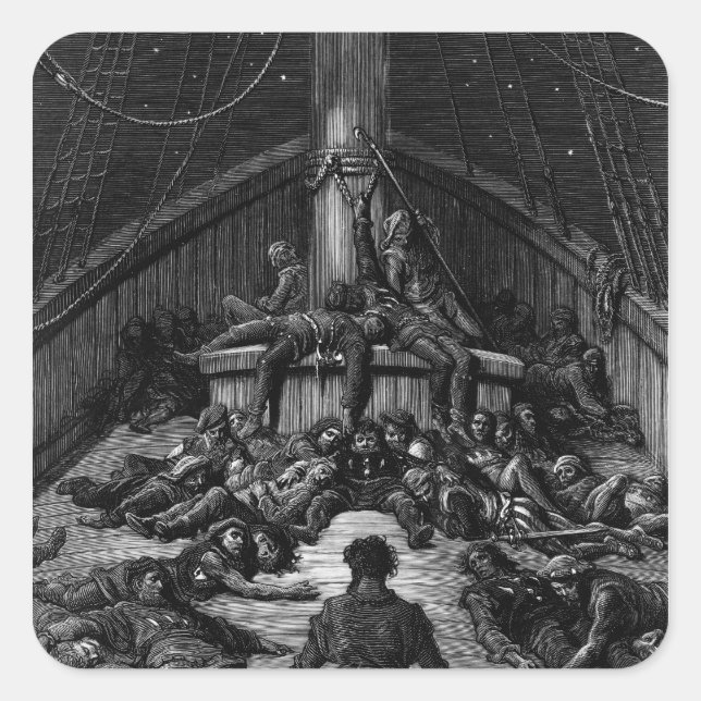 Scene from 'The Rime of the Ancient Mariner' 3 Square Sticker (Front)