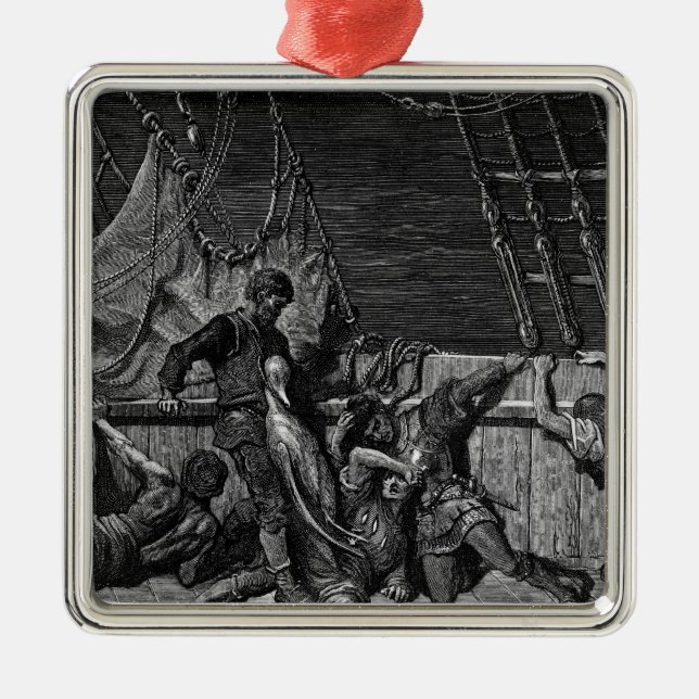 Scene from 'The Rime of the Ancient Mariner' Metal Ornament (Front)