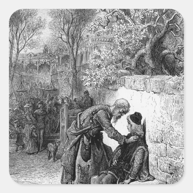 Scene from 'The Rime of the Ancient Mariner', Square Sticker (Front)