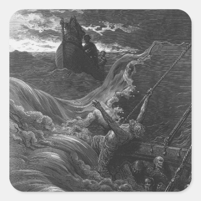 Scene from 'The Rime of the Ancient Mariner' Square Sticker (Front)