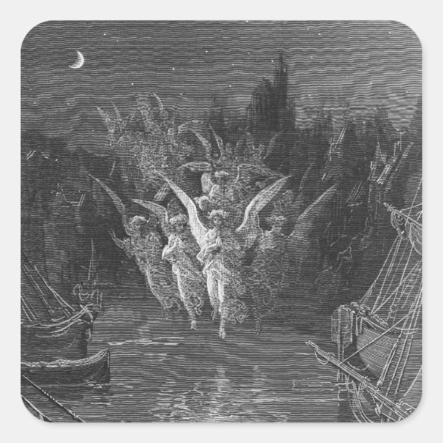 Scene from 'The Rime of the Ancient Mariner' Square Sticker (Front)