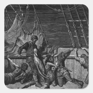 Scene from 'The Rime of the Ancient Mariner' Square Sticker