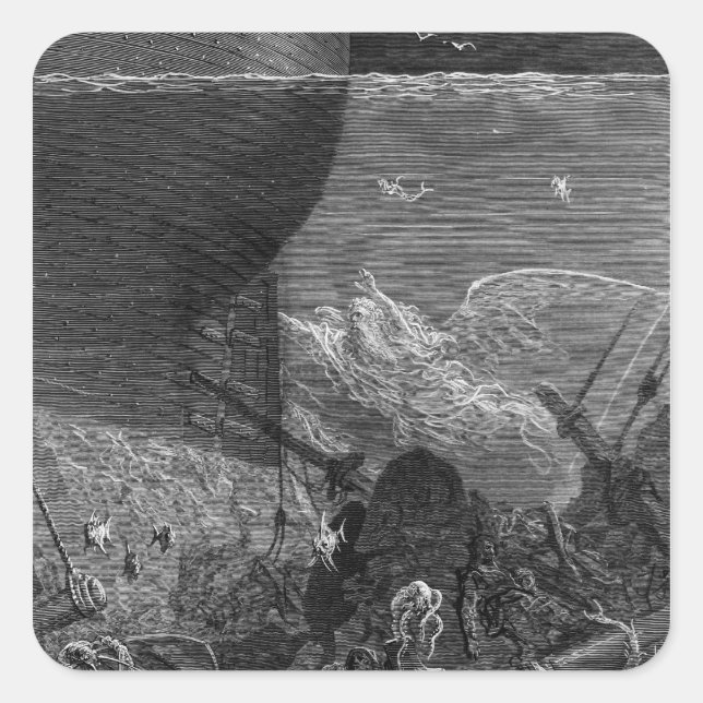 Scene from 'The Rime of the Ancient Mariner' Square Sticker (Front)