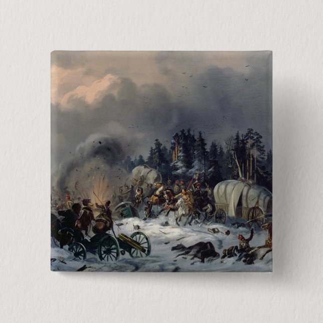 Scene from the Russian-French War in 1812 2 Inch Square Button (Front)