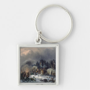 Scene from the Russian-French War in 1812 Keychain