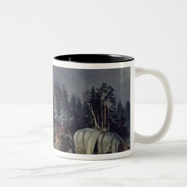 Scene from the Russian-French War in 1812 Two-Tone Coffee Mug (Right)