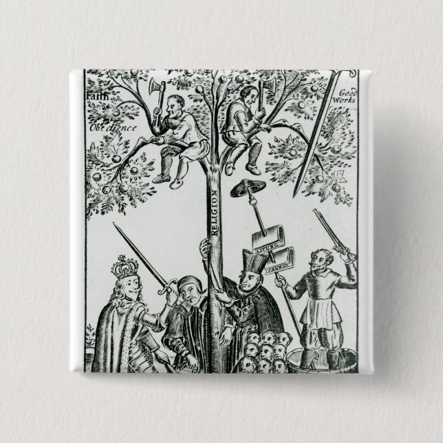 Scene from 'The Shepherd's Oracles' 2 Inch Square Button (Front)