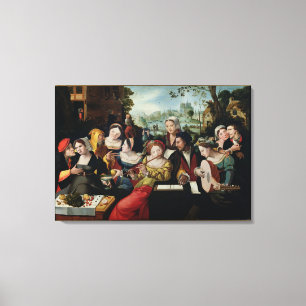 Scene Galante at the Gates of Paris Canvas Print