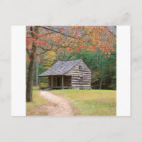 Scene Historic Log Cabin In Smoky
