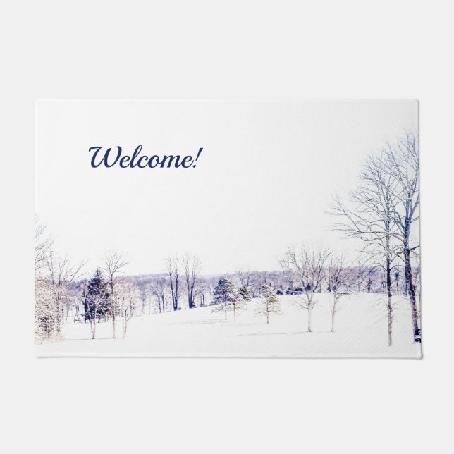 Scène hivernale - Bienvenue - Tapis de portes (Devant)