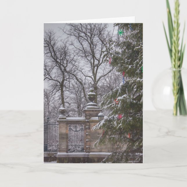 Scène hivernale en Scottish Town. Carte de Noël (Devant)